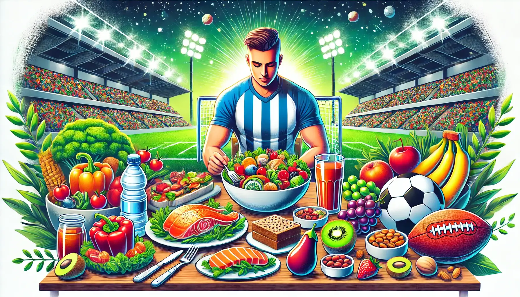 alimentação de um jogador de futebol